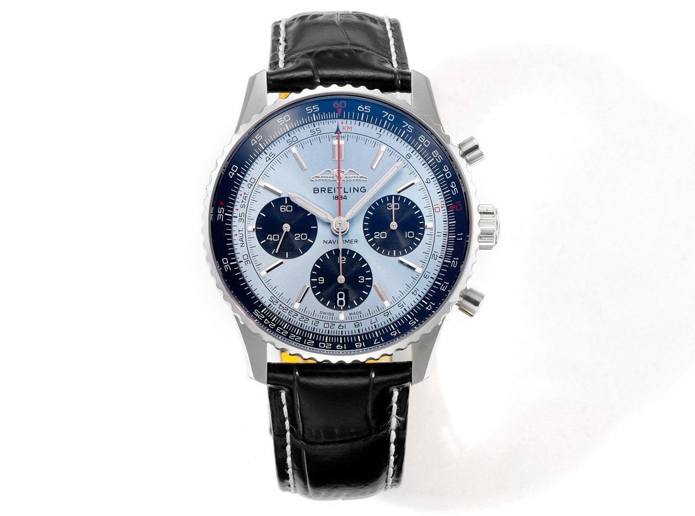 Breitling Chronomat Light Blue Dial Leather Strap Edition