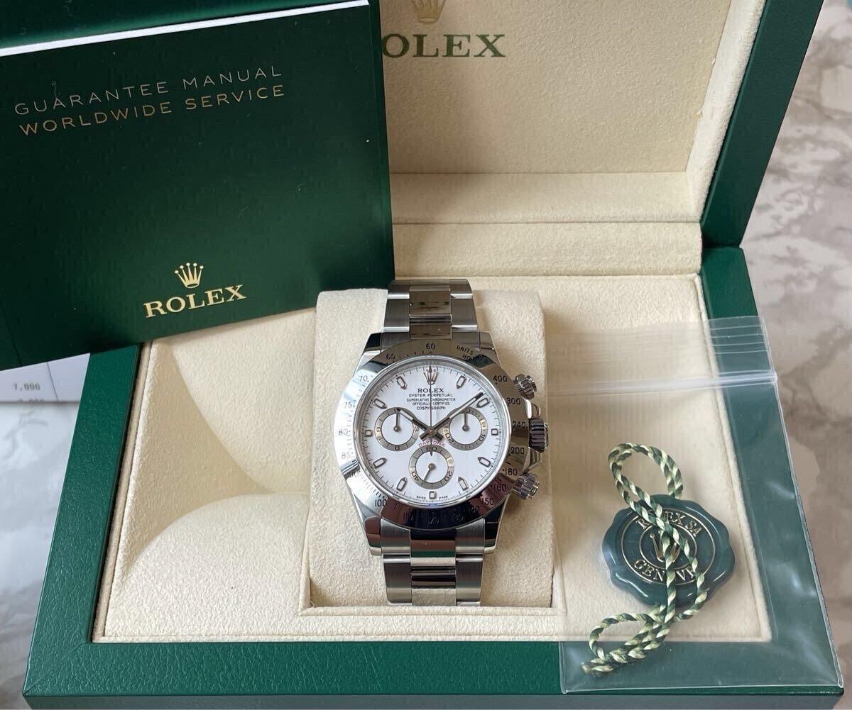 Rolex Cosmograph Daytona – White Dial, Full Set with Tags & Warranty