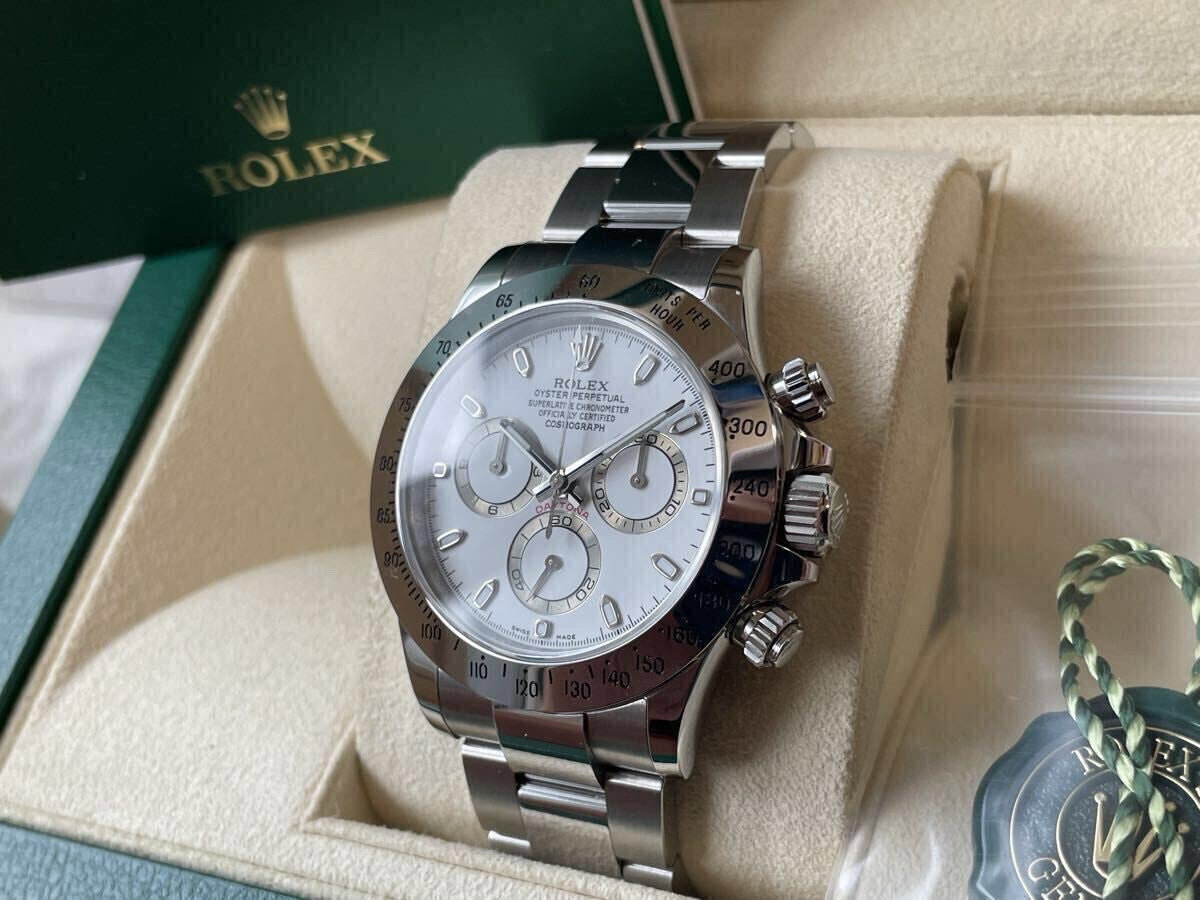 Rolex Cosmograph Daytona – White Dial, Full Set with Tags & Warranty