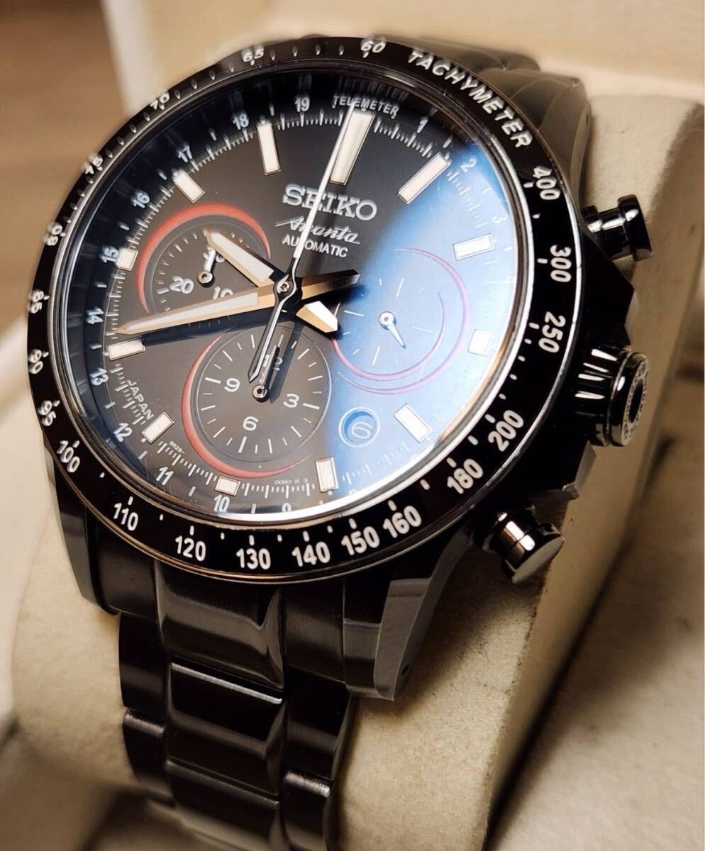 Seiko Automatic Chronograph Stainless Steel Tachymeter - Black Dial