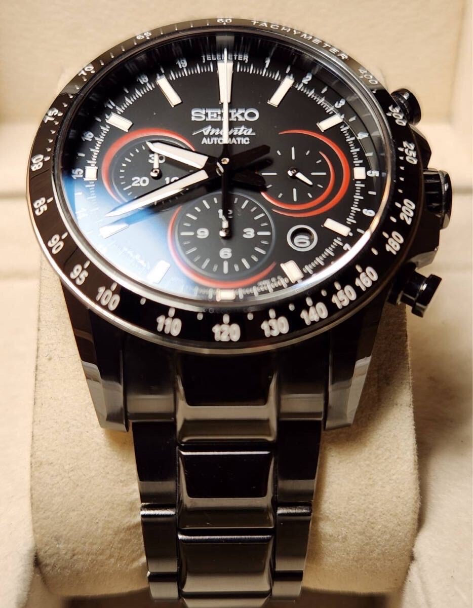 Seiko Automatic Chronograph Stainless Steel Tachymeter - Black Dial