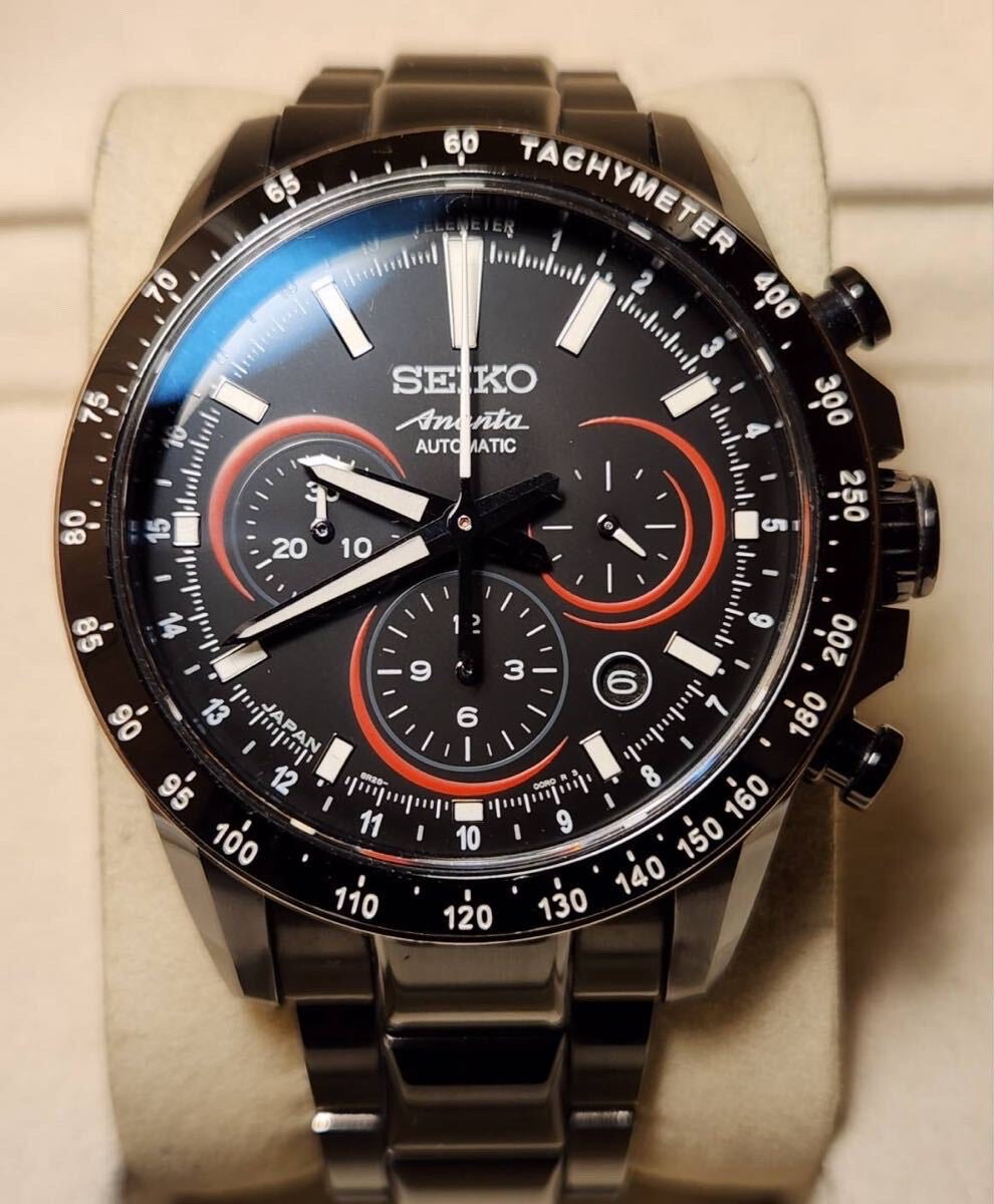 Seiko Automatic Chronograph Stainless Steel Tachymeter - Black Dial