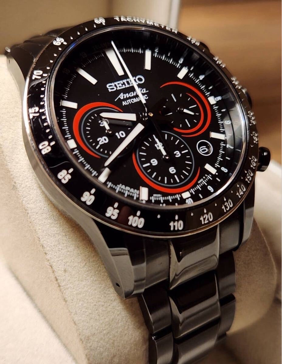 Seiko Automatic Chronograph Stainless Steel Tachymeter - Black Dial