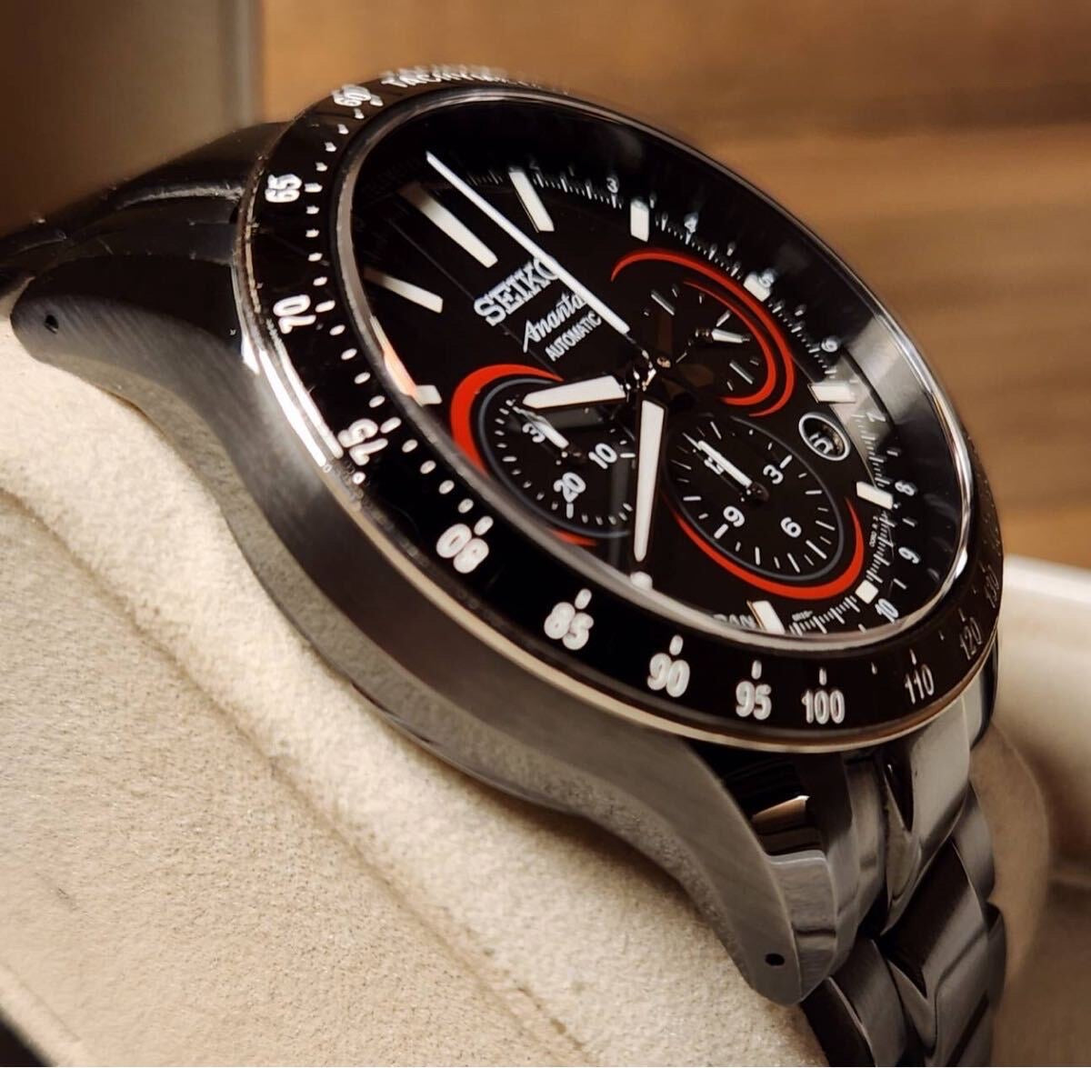 Seiko Automatic Chronograph Stainless Steel Tachymeter - Black Dial